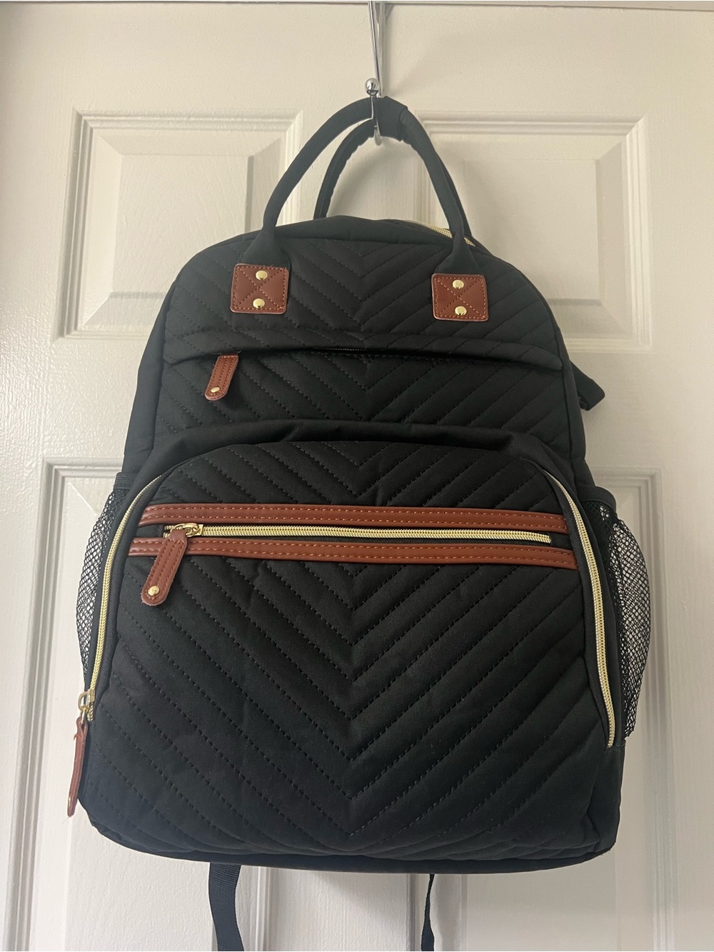 Quilted Black Diaper Bag
